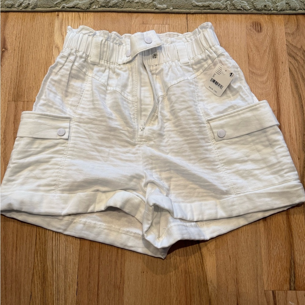 NWT - Free People Movement High Waisted White Shorts